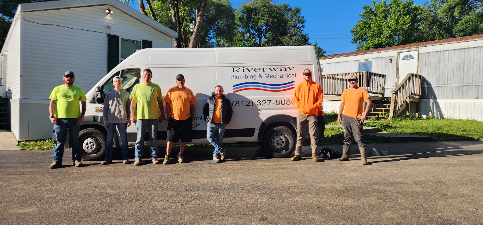riverway plumbing service team and service van